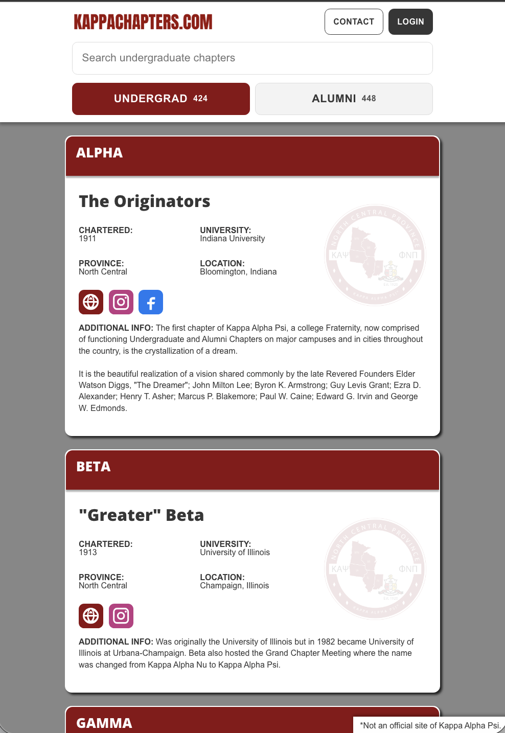 Simplified search for all undergrad chapters.